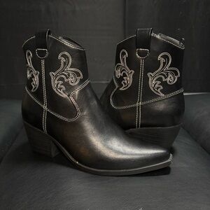 Black Western Ankle Boots